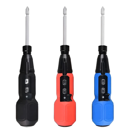 Black and blue alloy steel straight handle rechargeable electric screwdriver with 36V lithium battery