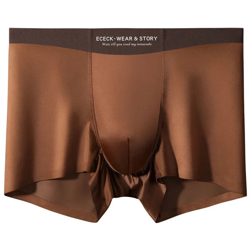 Men's colourblock ice silk seamless underwear shown in a modern colour option.
