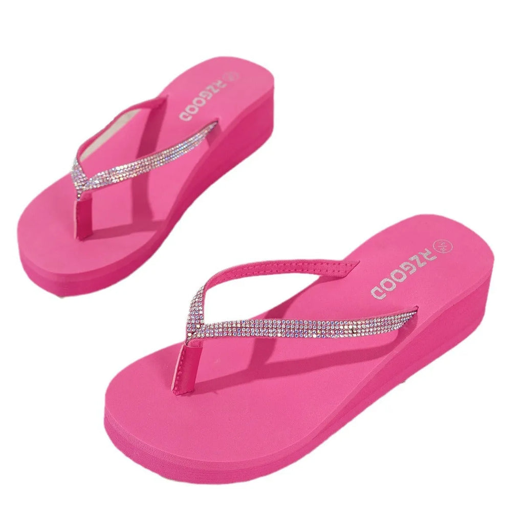 Women's casual sandals in beige with flannel upper and PVC sole.