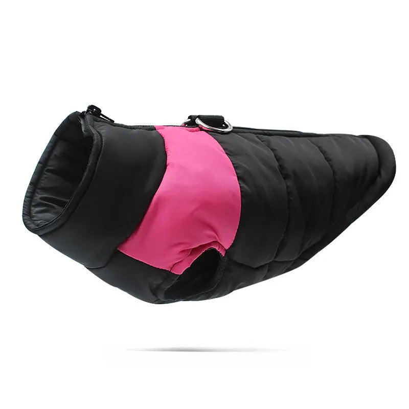 Waterproof padded dog vest jacket with zipper in multiple colours and sizes for winter wear