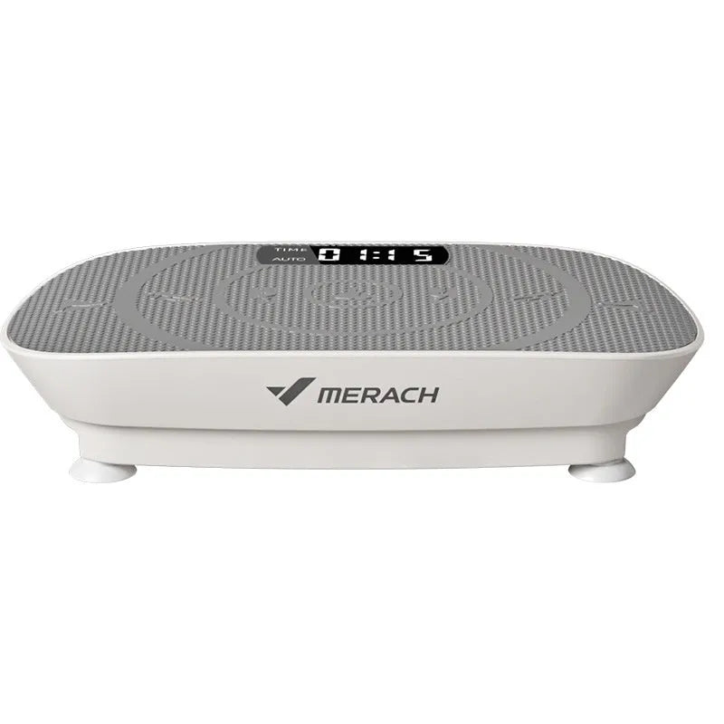 Grey smart power plate board with Bluetooth connectivity showing control panel and compact 58cm design for home fitness