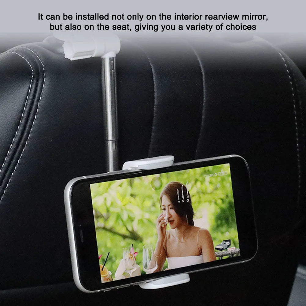 Black car windscreen phone holder with 360-degree rotating arm and soft foam phone contact pads