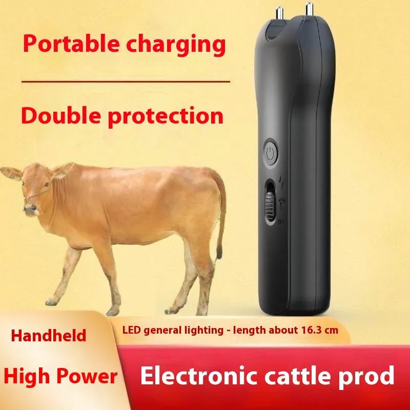 Black electric livestock driving device 180x125x65mm handheld for pigs cattle sheep dogs 17.6W