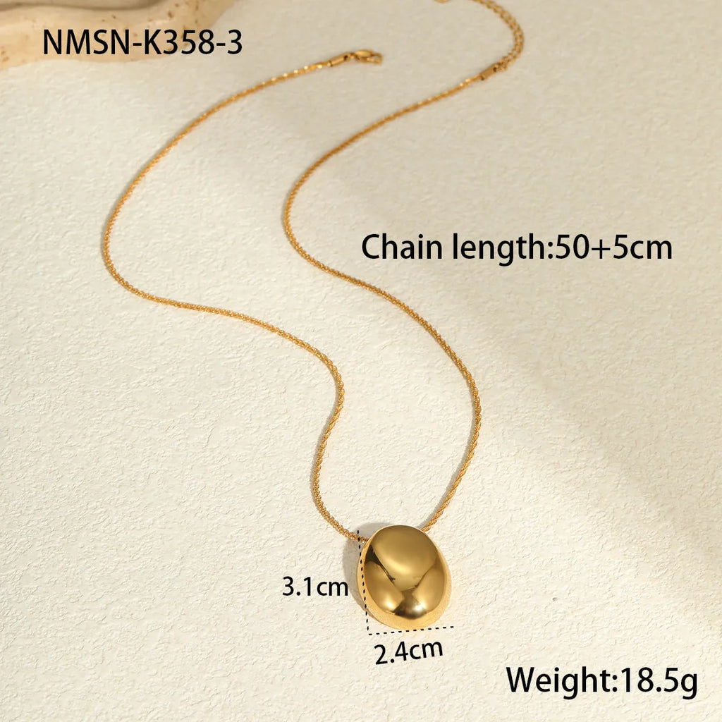 Gold geometric pendant necklace on stainless steel chain with adjustable 41-50cm length