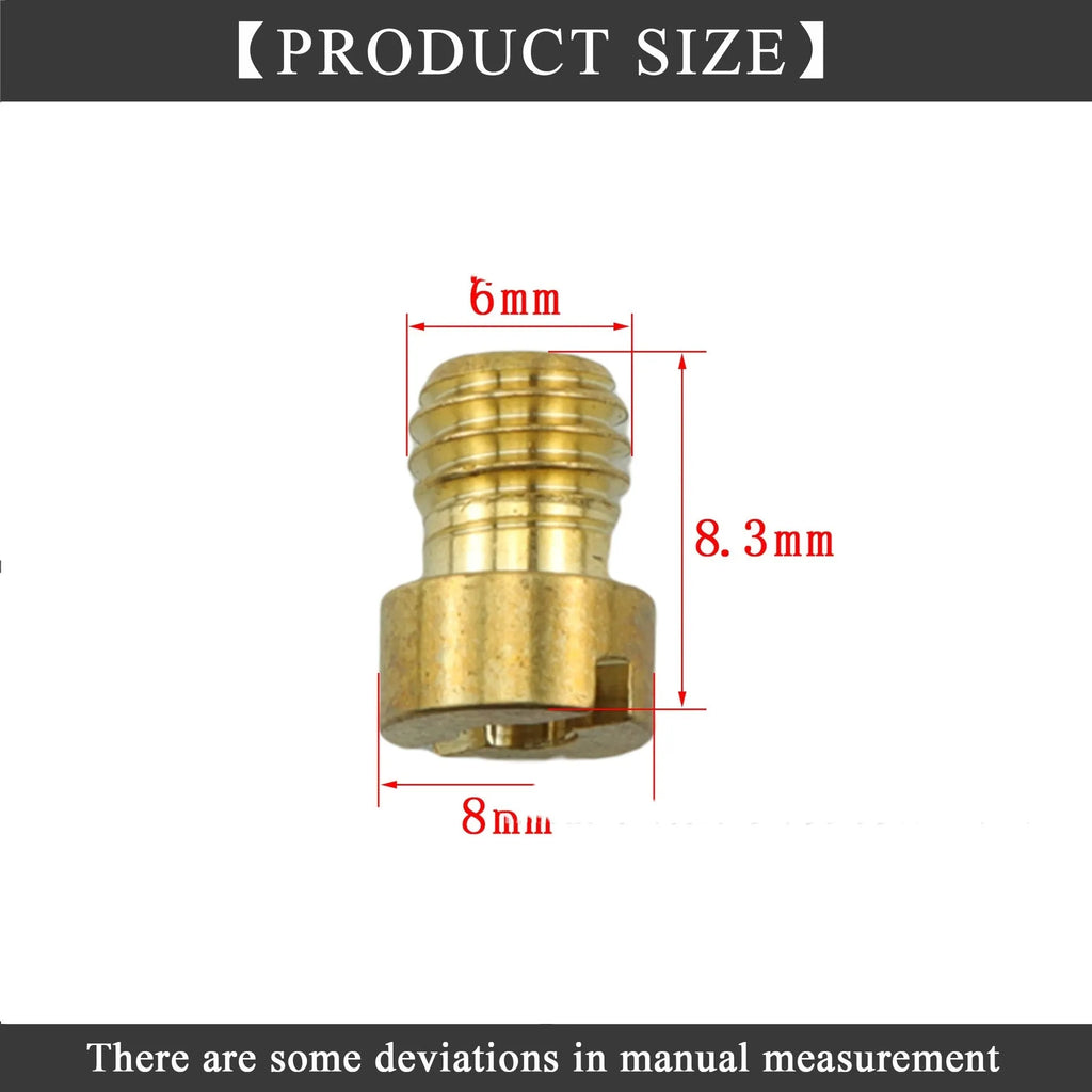 M6 brass carburetor main jet nozzle for Derotto PHBN PHVA models with size range 55-150