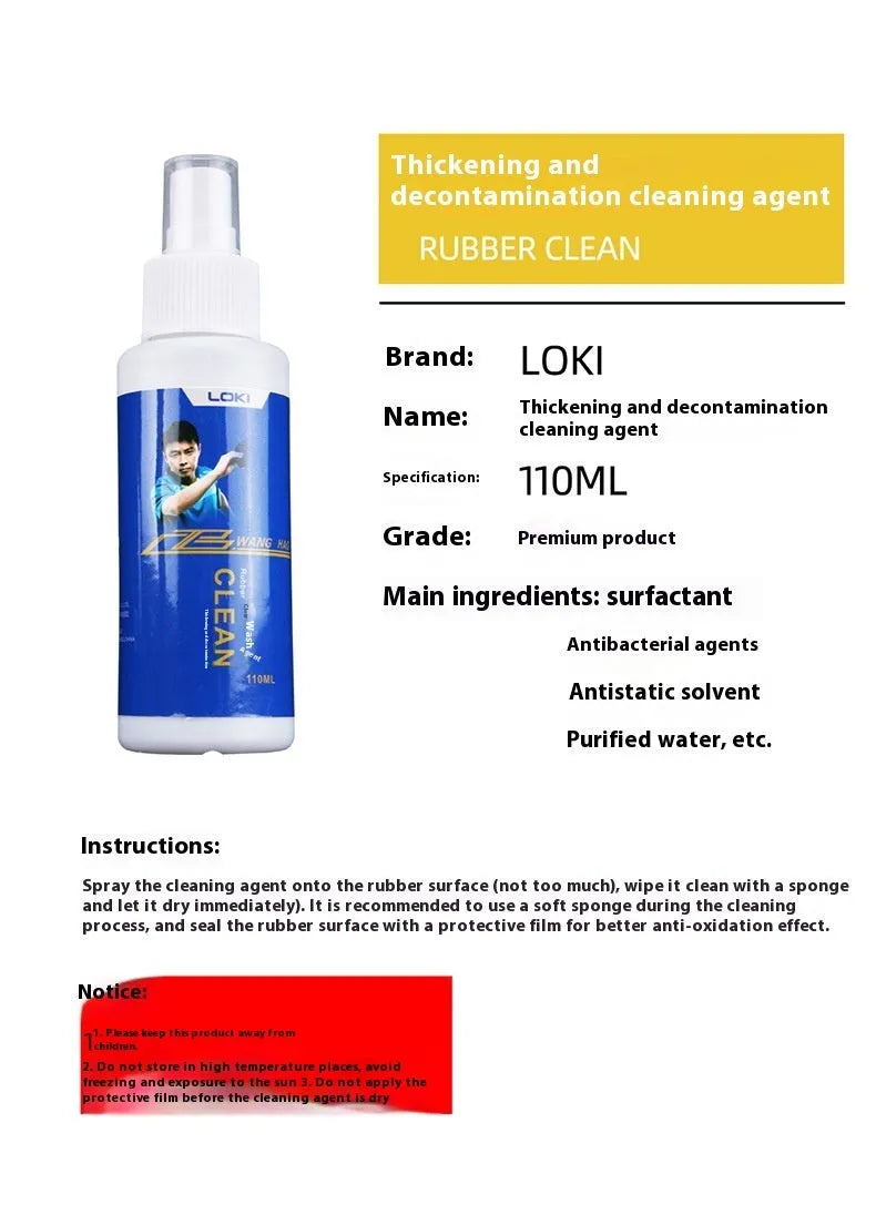 110ml table tennis rubber cleaning liquid with sponge applicator for racket maintenance