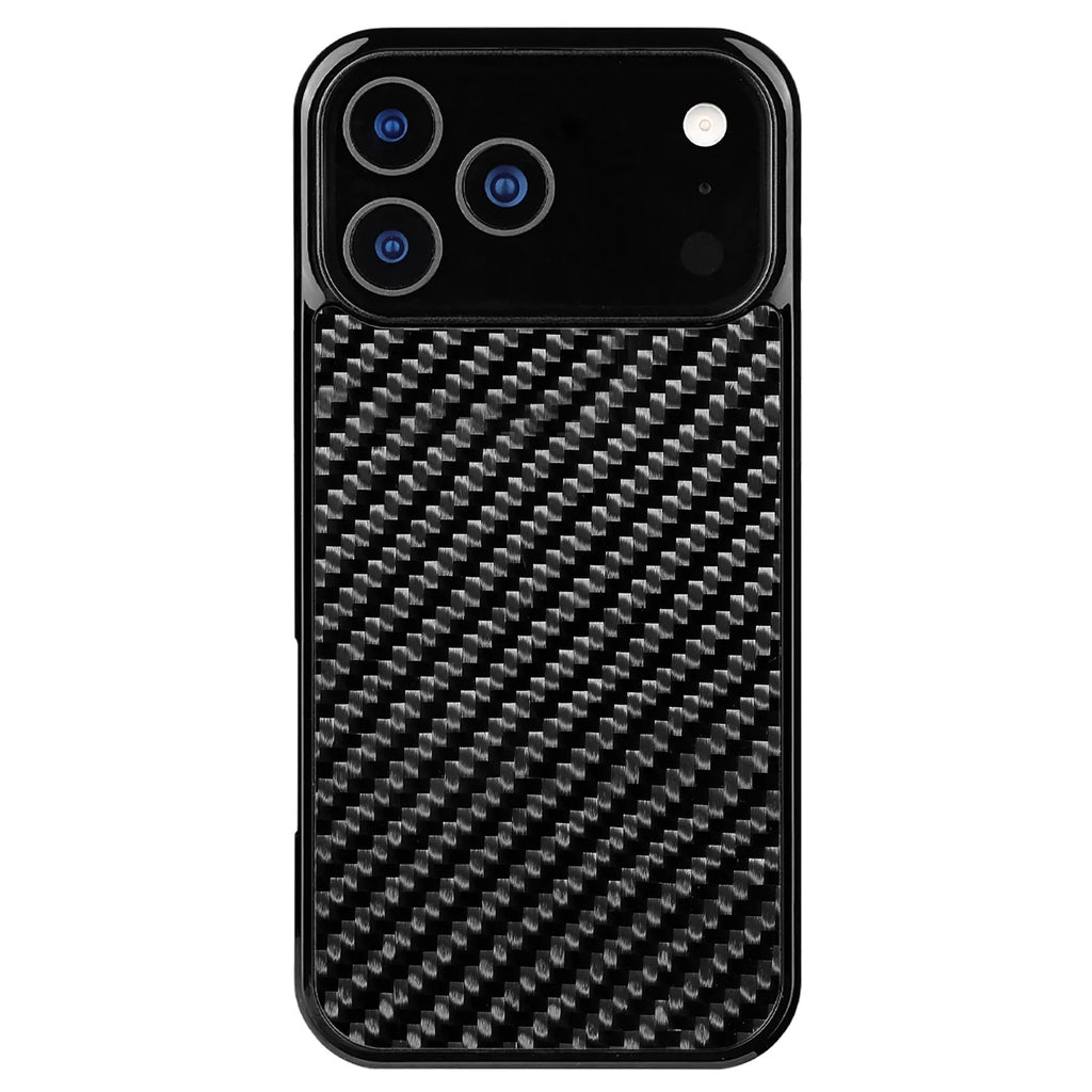 17 Series Twill Black mobile phone case for iPhone models 12 to 17 with textured black finish