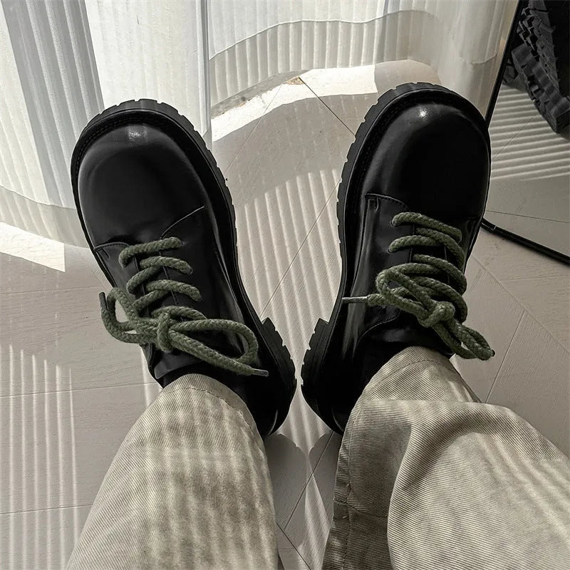 Big Head Derby platform casual shoes in microfiber with a rubber sole for height increase.
