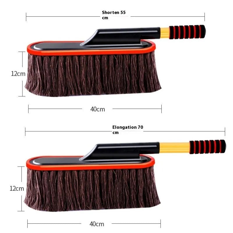 Telescopic wax duster car wash mop with alloy handle and brown line telescopic design