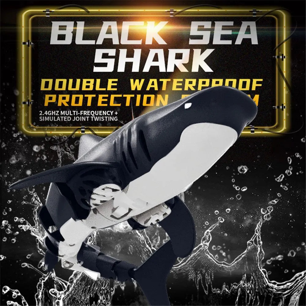 Remote control shark boat water toy with handle remote and plastic body for children