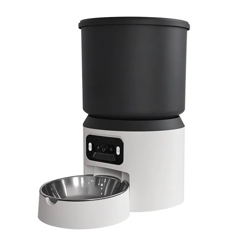4-litre smart automatic pet feeder with control panel and optional camera