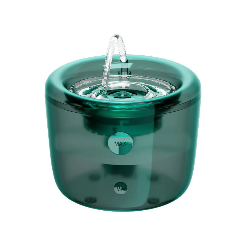 Grey pet water fountain with automatic circulating filter and large capacity reservoir
