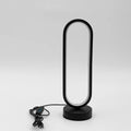 Black and white USB ring dimming LED small night lamp with acrylic shade and iron base