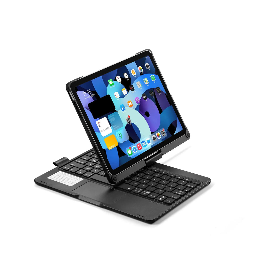 360-degree rotating backlit Bluetooth keyboard for iPad in black, silver, or rose gold colours