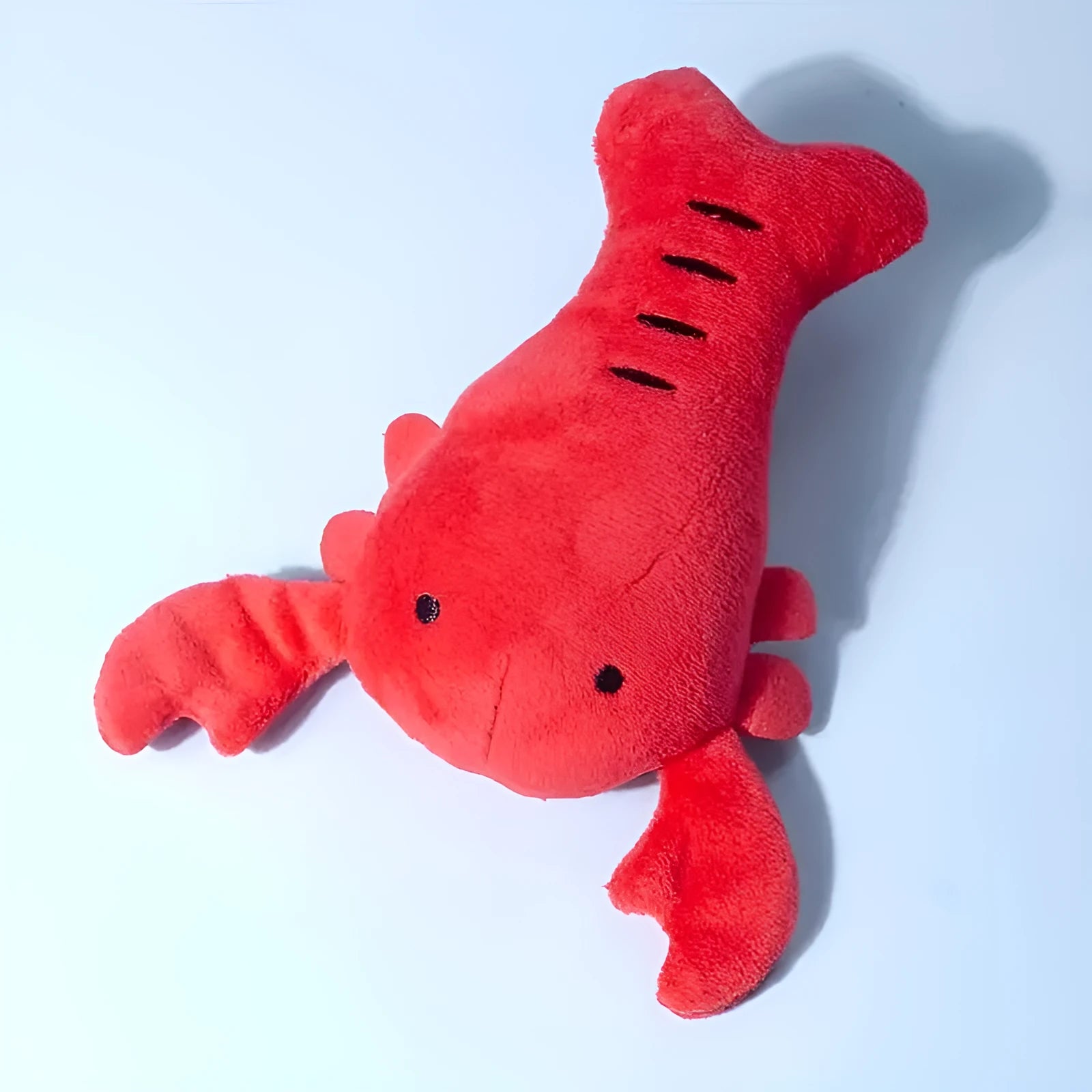 Red squeaky lobster plush dog toy measuring 12.5 cm for small and medium breeds
