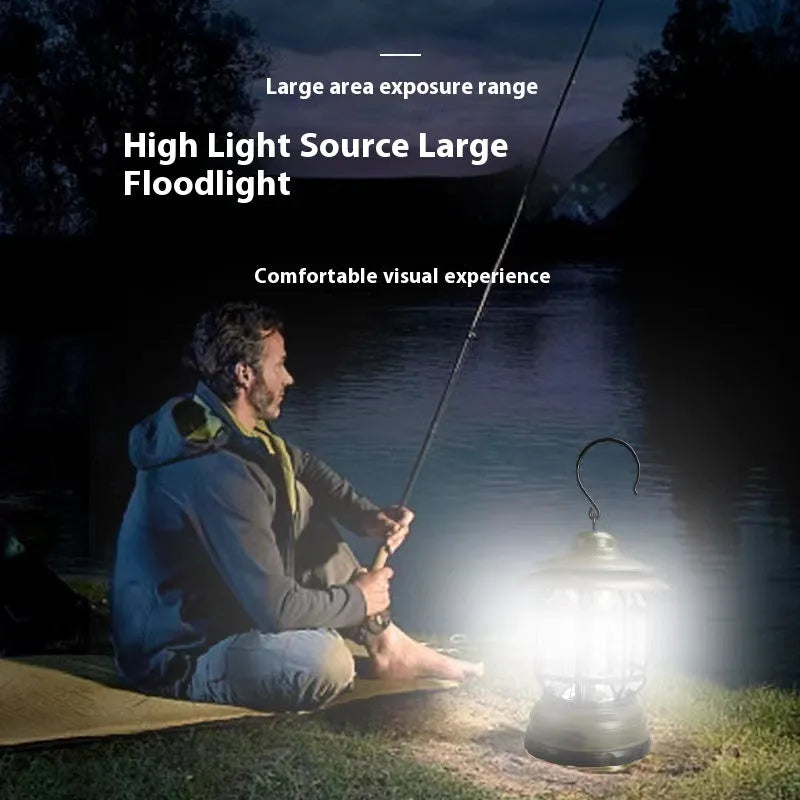 Portable camping lantern and head lamp in dark green, black, or red with super bright LED lighting