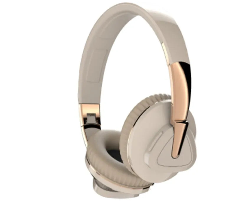 Black wireless over-ear Bluetooth headset with all-inclusive ear cups, showing AUX port and control buttons.
