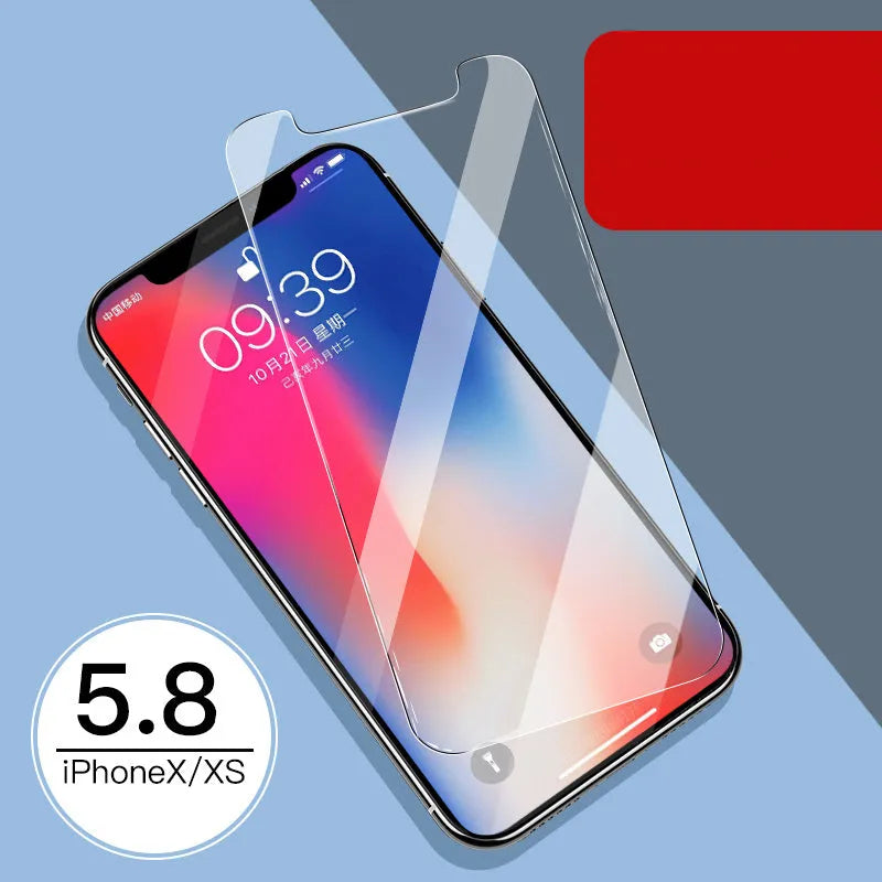 iPhone 11 Pro Max tempered glass screen protector with rear film and front film options.