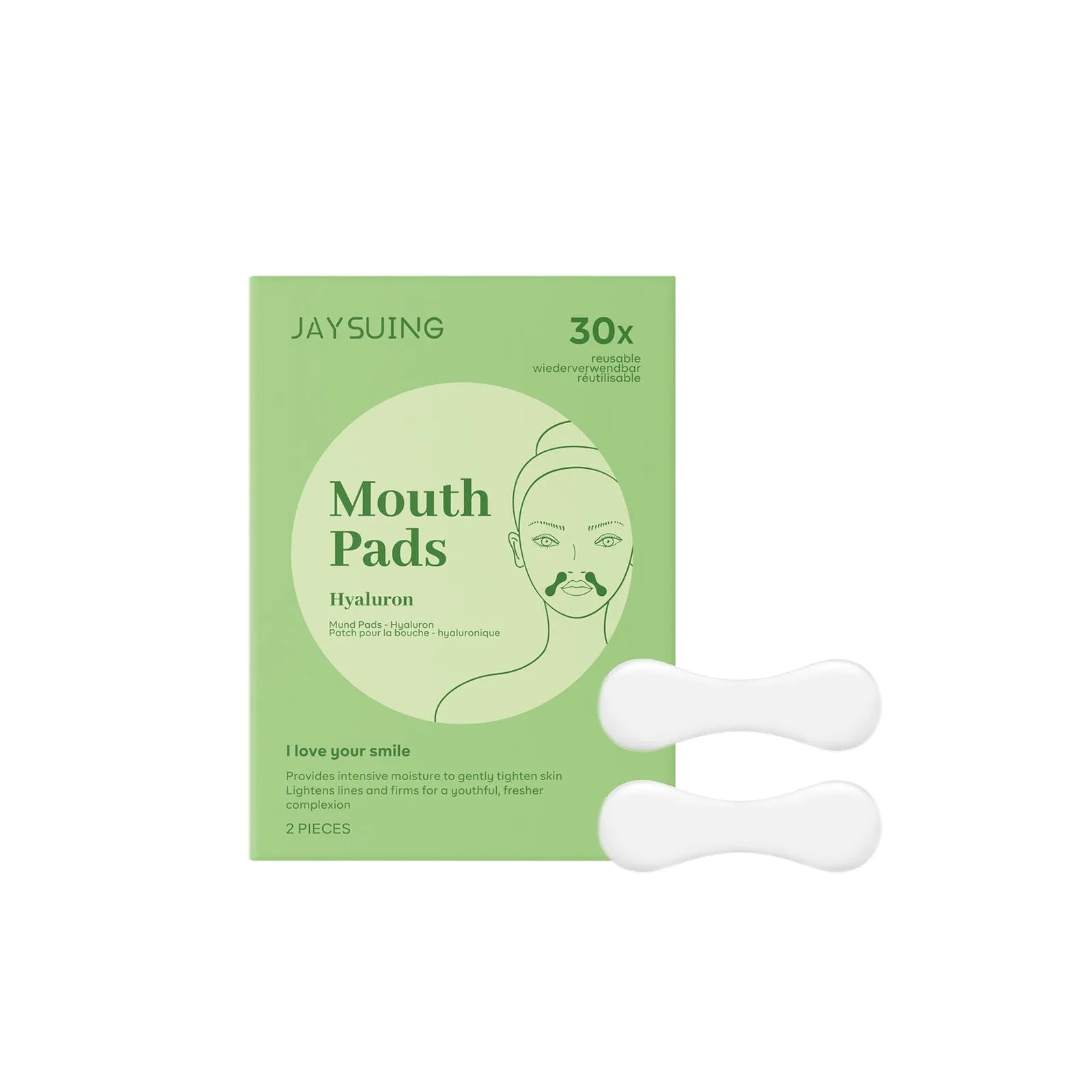 Facial skin firming patches with hyaluronic acid and collagen in 4.7x1x7.8cm size