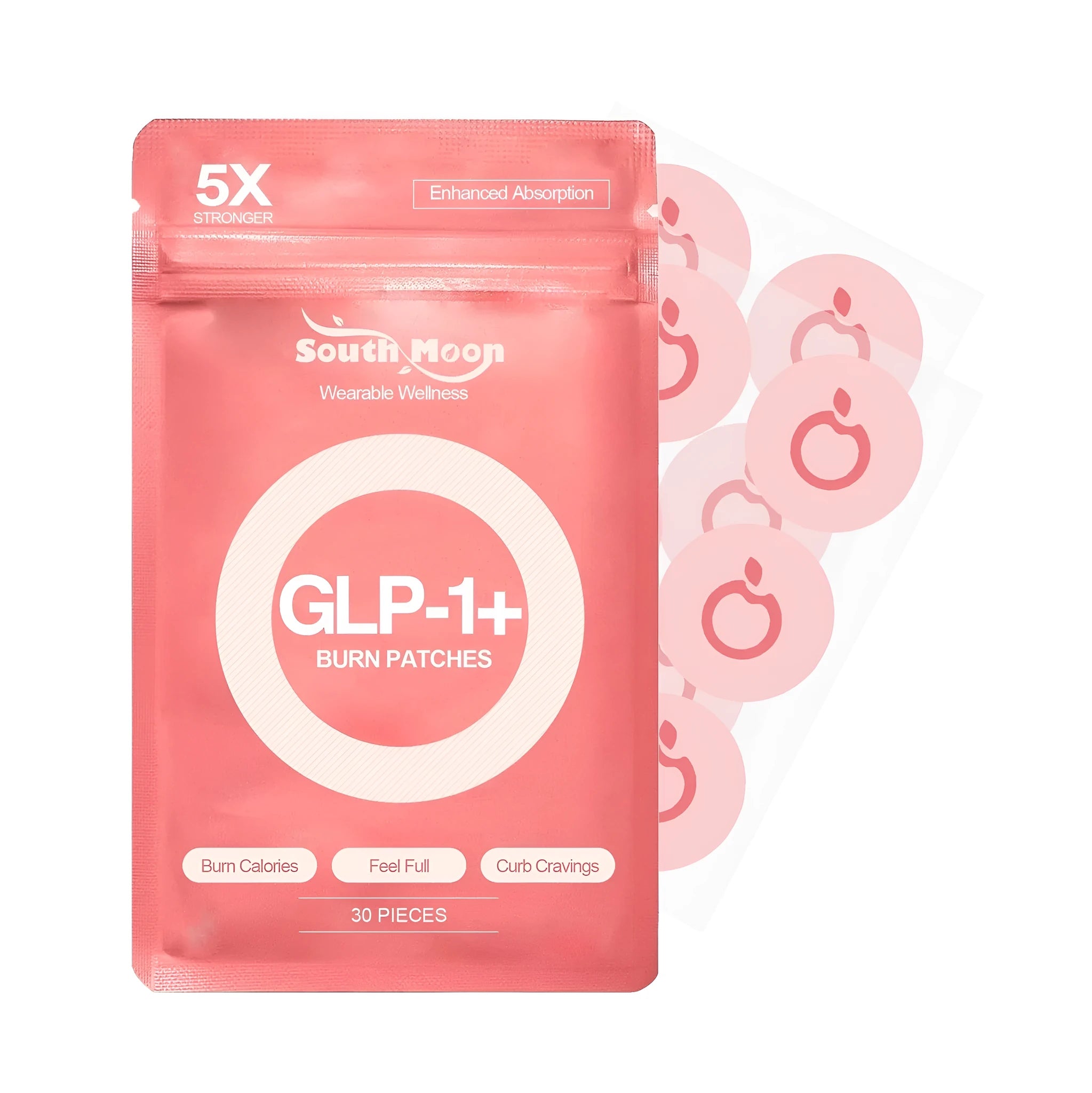 Appetite control auxiliary patch with rose oil and acetyl hexapeptide-8, 30 pieces pack