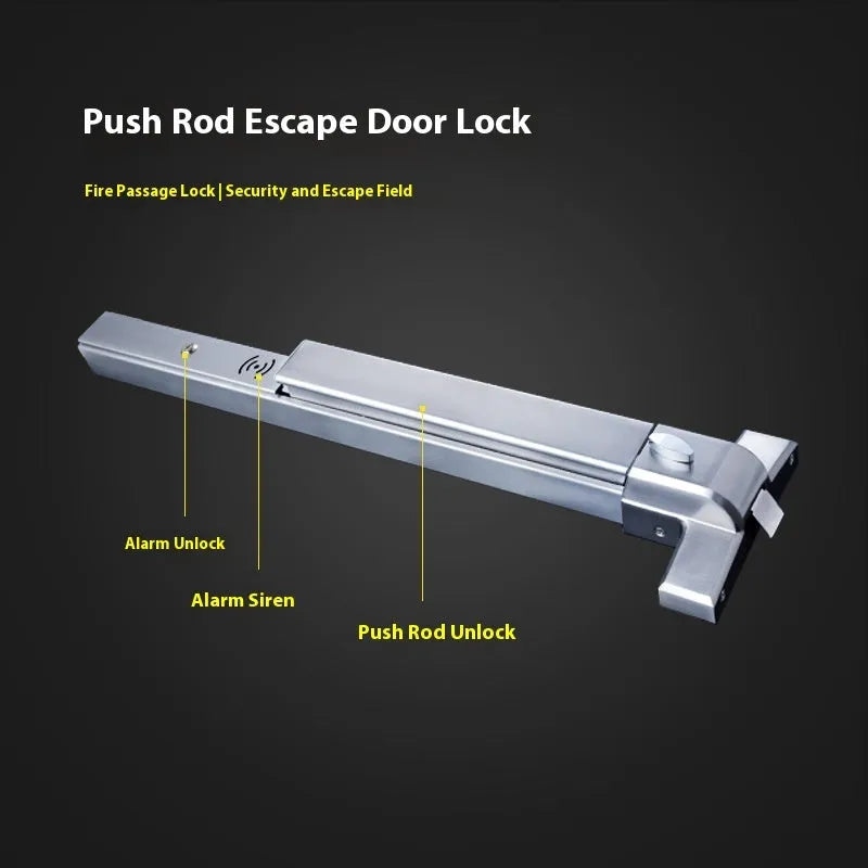 Stainless steel push lock with external handle for 65cm fire safety doors
