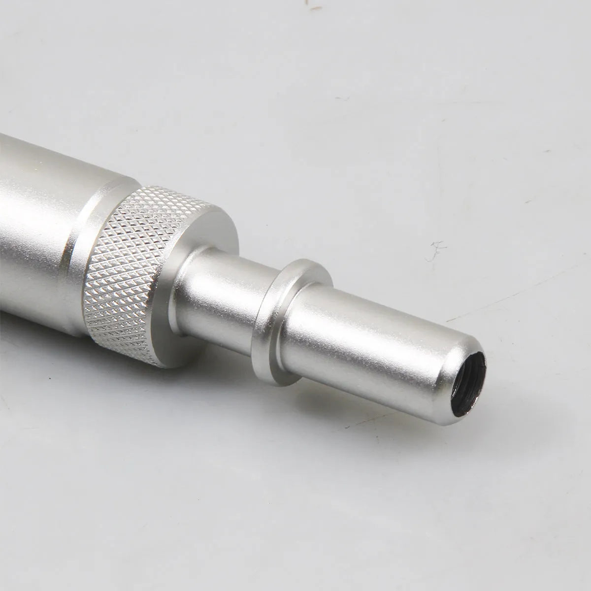 Silver metal VAS6262-9 transmission refueling adapter for 0B5 MTF gearbox service.