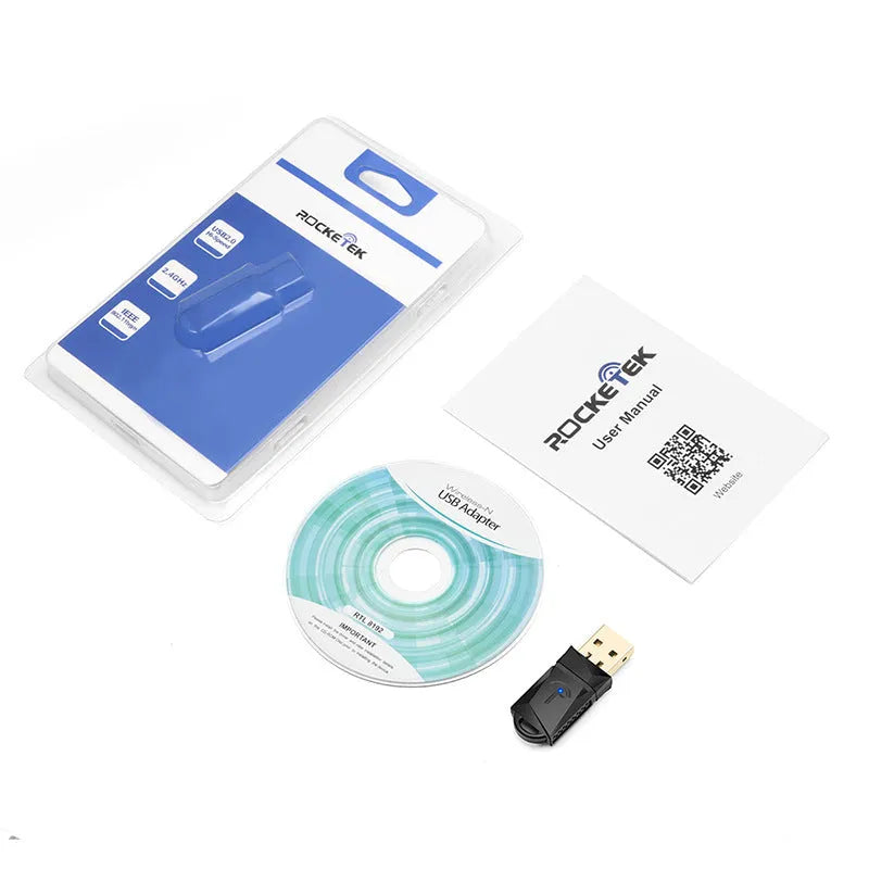 300 Mbps wireless USB WiFi adapter with internal antenna, 2.4 GHz network card for desktop and laptop