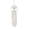Handmade dream catcher tree tapestry in cotton rope, 73x18cm rectangular wall hanging with European style hand weaving