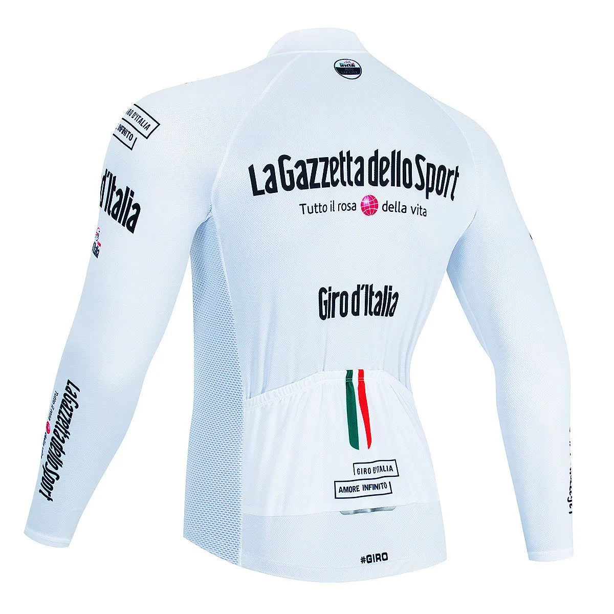 Long sleeve patterned cycling jersey for mountain biking, shown in one of seven available colour options.
