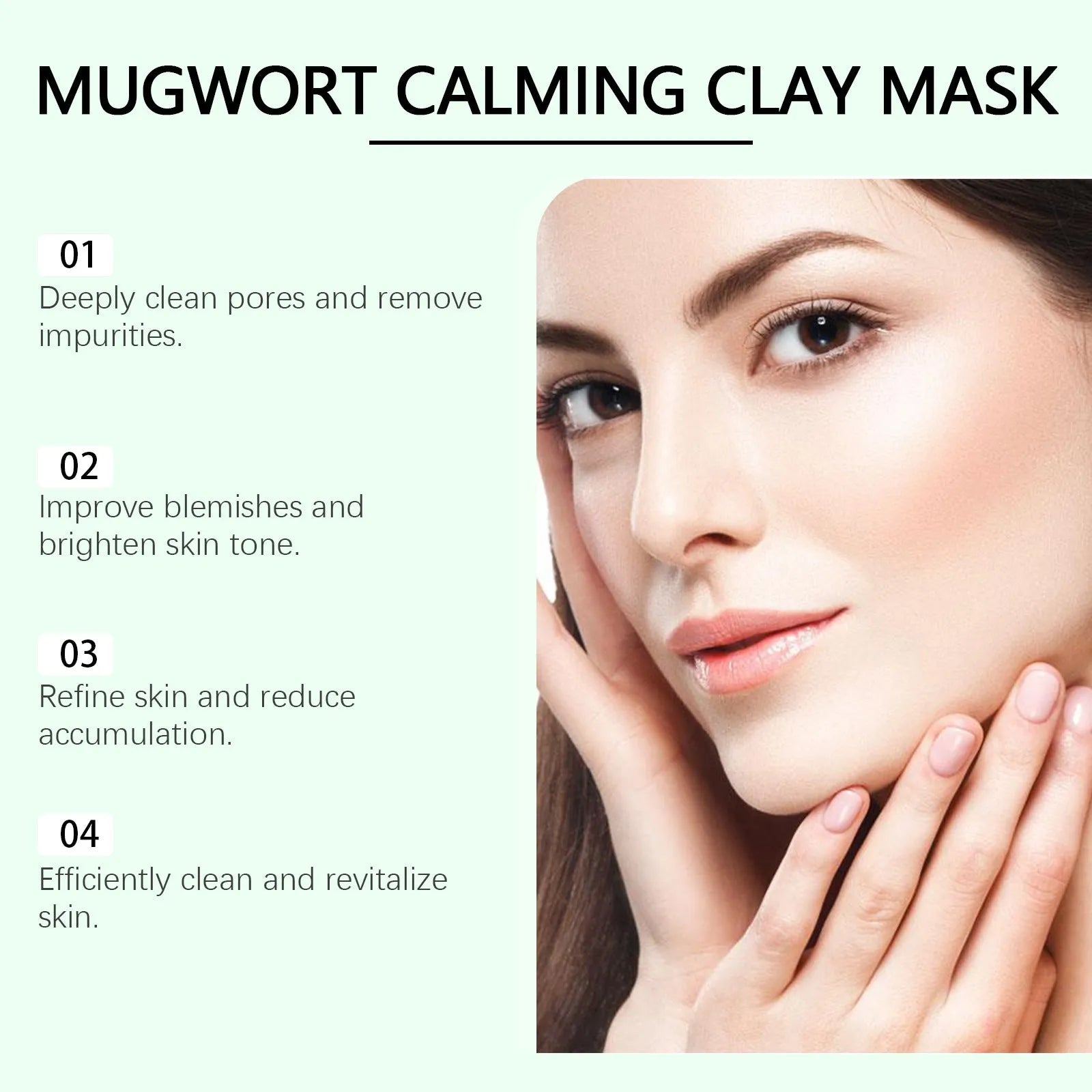 55g tube of pore cleaning mud mask with bentonite clay and moxa leaf extract for acne treatment