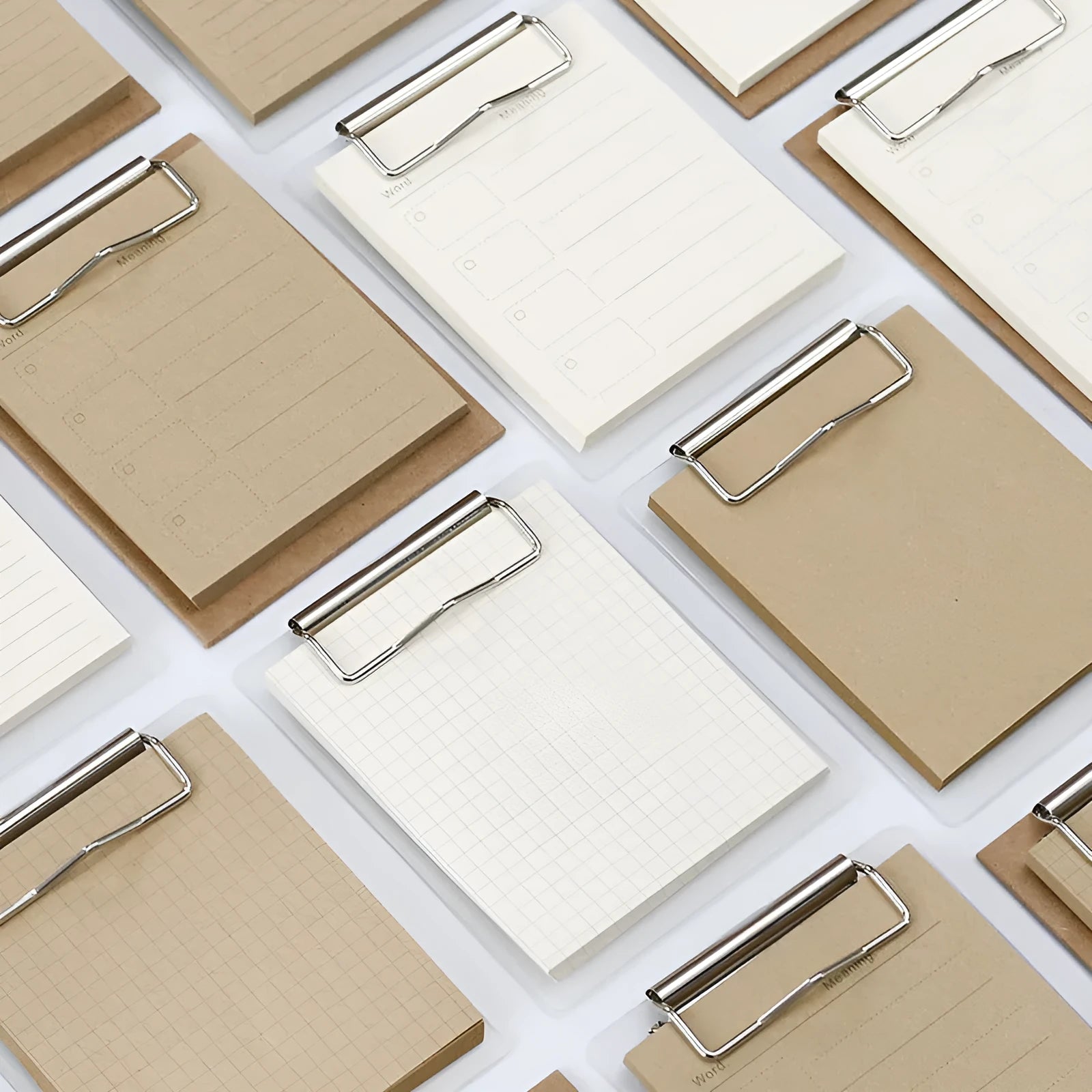 Cowhide pattern sticky note pad with 50 sheets in 98x125mm size showing four cover design options