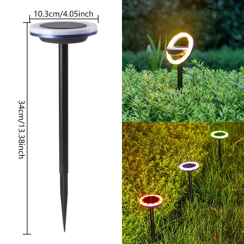 Solar lawn light with 12LED rotating design for outdoor garden illumination in colour or white light