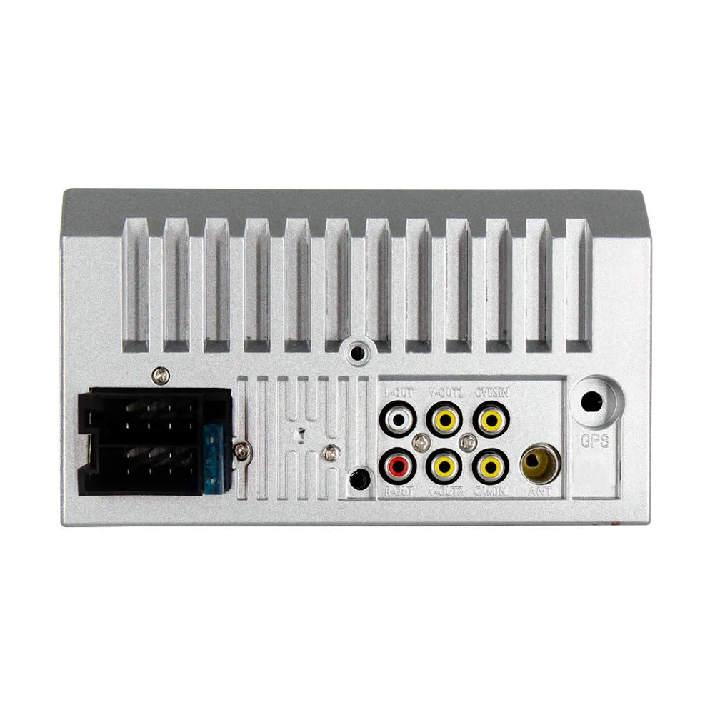 7-inch HD Bluetooth car multimedia player on a dashboard showing connectivity options.
