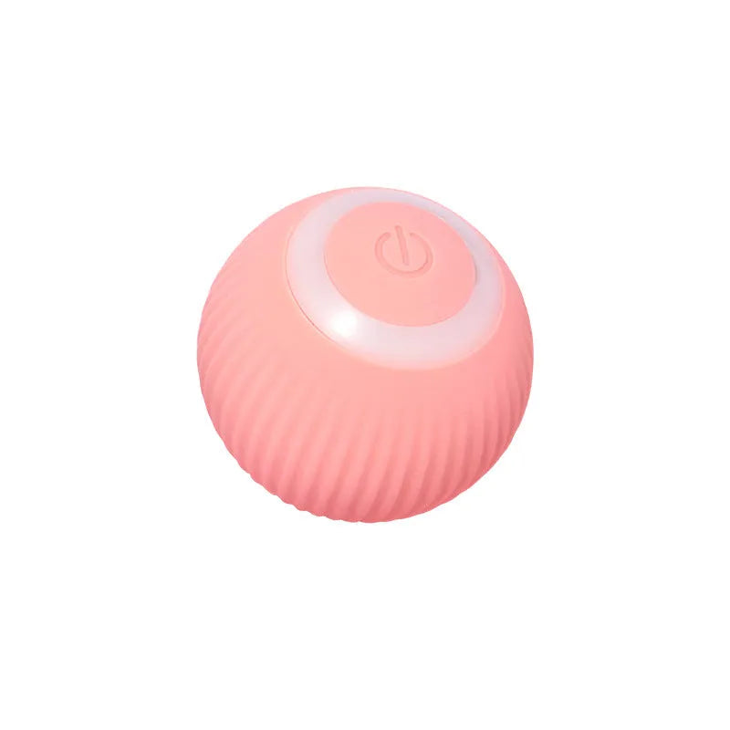Green automatic rotating ball cat toy with 43mm diameter for claw control and intelligent obstacle avoidance