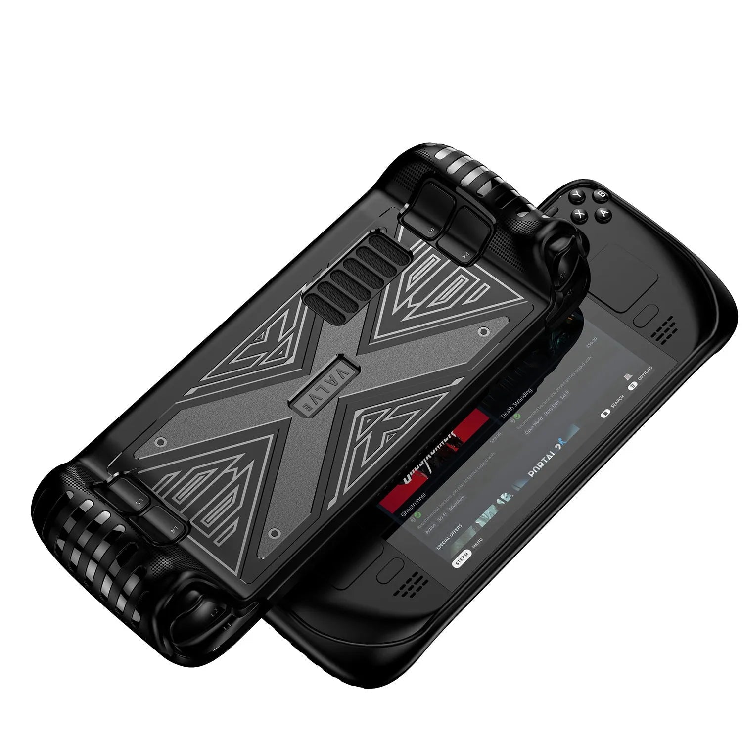 Steam Deck silicone protective cover in black, blue and red colour options