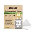 30 individually wrapped dishwasher cleaning sheets with ingredients including sodium bicarbonate and citric acid