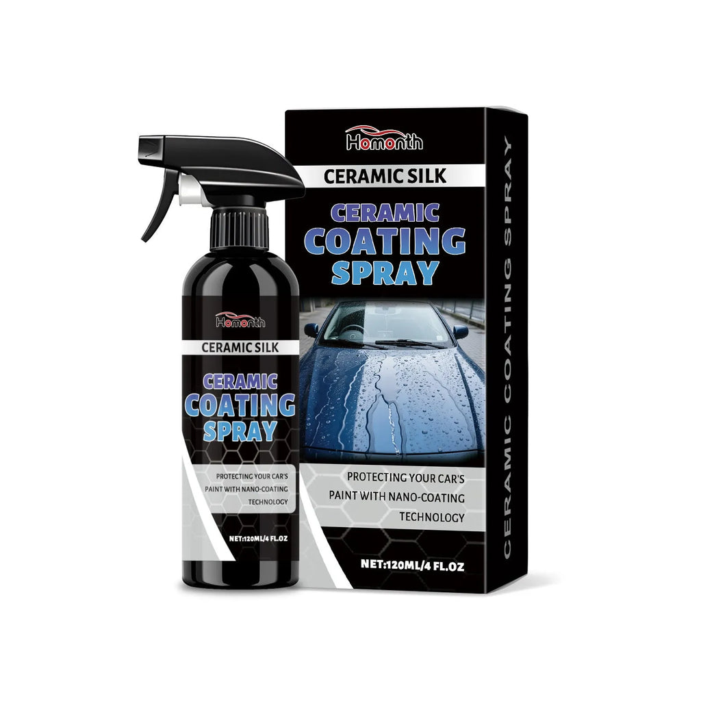 120ml ceramic coating spray protective agent bottle with anti-fading gloss formula.