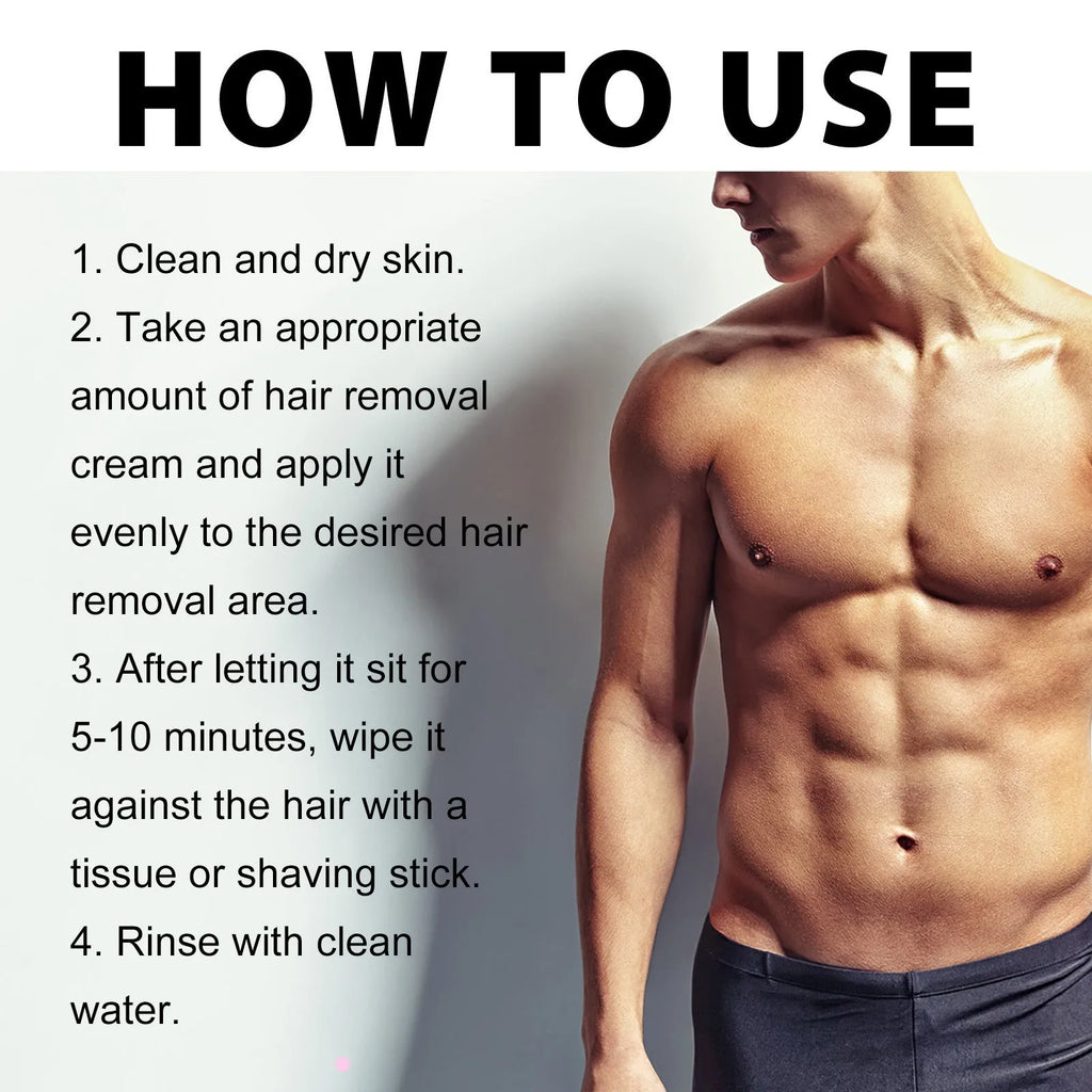 100ml tube of men's mild depilatory cream for lips, beard, armpit, hand and leg hair removal