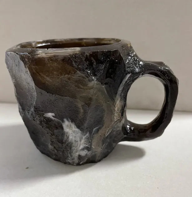 400ml resin mineral crystal coffee mug with handle in multiple colour options