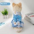 Summer cool pet dress with floral butterfly knot design in multiple bow colours for dogs and cats