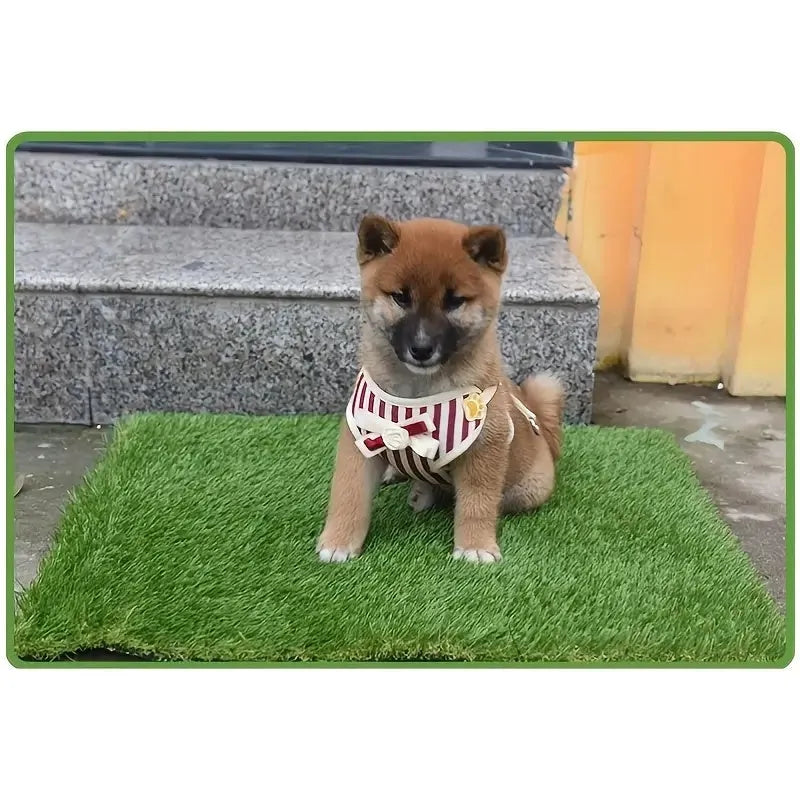 Artificial grass dog toilet training mat with washable surface in three size options