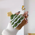 Green knitted Christmas tree Bluetooth headset case for Apple AirPods with hook, flip-style lid