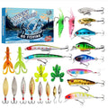 Christmas fishing advent calendar with 24 pockets and pre-filled fish gear set