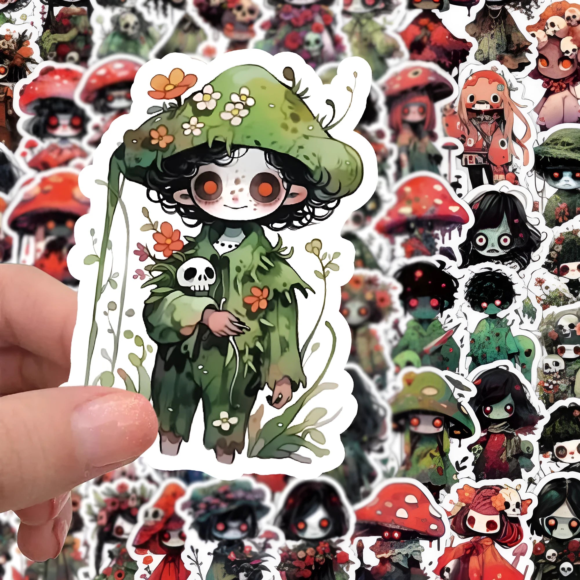 Little Zombie Stickers horror scarecrow decorative sticker pack 60 sheets mixed sizes 3 to 8cm