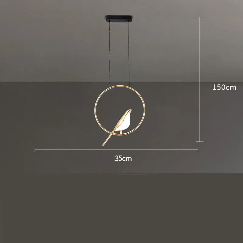 A long, vertical modern chandelier with a zinc alloy and acrylic design, hanging 150cm from the ceiling.