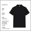 7A antibacterial business lapel polo shirt short sleeve in black for office commute