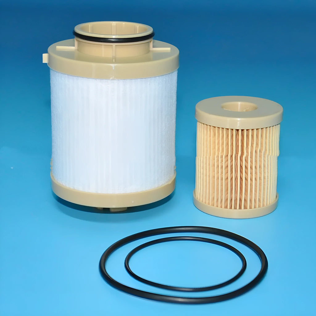 FD4616 diesel fuel filter for Ford 6.0L engine, showing cylindrical shape and part numbers.