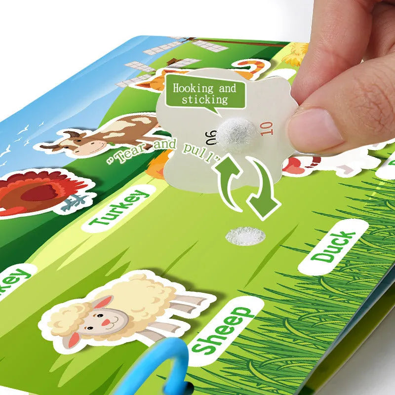 Educational paper toy book for children aged 3-6 with animal version design