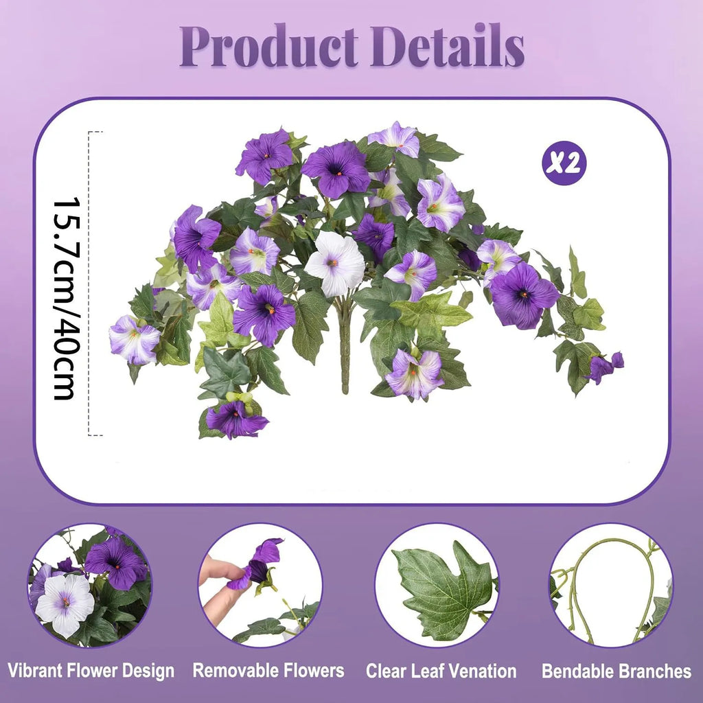 Purple plastic artificial flower arrangement with 12 forks in European courtyard style
