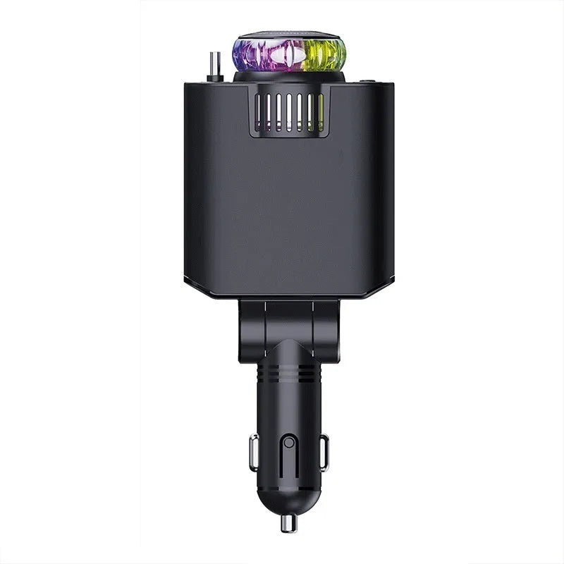 120W fast charge car charger with Starry Sky light, dual Type-C ports, and aromatherapy spray kit